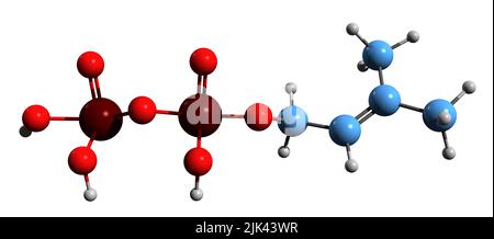 3D image of Isopentenyl pyrophosphate skeletal formula - molecular ...