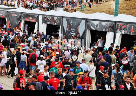 Mogyorod, Hungary. 30th July, 2022. Circuit atmosphere - fans. Hungarian Grand Prix, Saturday 30th July 2022. Budapest, Hungary. Credit: James Moy/Alamy Live News Stock Photo