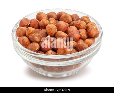 hazelnut path isolated on white Stock Photo