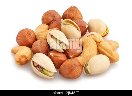 nuts mix path isolated on white Stock Photo