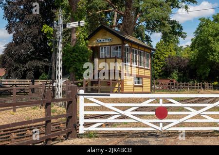 Signal Hut at Bressingham Gardens and Steam Museum, Suffolk Stock Photo