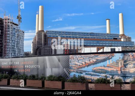 London, UK - November 22, 2020: Battersea Power Station, one of the world's largest brick buildings and one of the largest regeneration projects in Eu Stock Photo