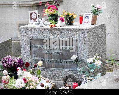 Paris, France - June 21, 2019: James Douglas Morrison grave at cemetery Pere-Lachaise in Paris Stock Photo