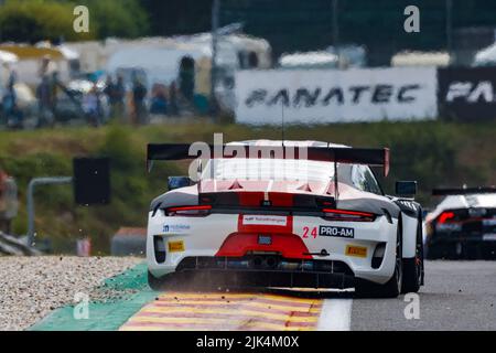 24 Herberth Motorsport, Porsche 911 GT3-R of Niki LEUTWILER, Stefan AUST, Alessio PICARIELLO, Nico MENZEL, in action during the TotalEnergies 24 hours of Spa 2022, 7th round of the 2022 Fanatec GT World Challenge Europe Powered by AWS, from July 27 to 31, 2021 on the Circuit de Spa-Francorchamps, in Stavelot, Belgium - Photo: Paul Vaicle/DPPI/LiveMedia Stock Photo