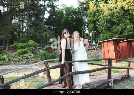 Two girls having fun Stock Photo