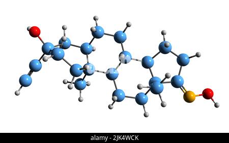 3D image of Allopregnanolone skeletal formula - molecular chemical ...