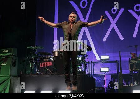 Verona, Italy. 29th July 2022. The Italian rock band of Litfiba with Piero Pelù and Ghigo Renzulli live performs in Villafranca Castle for their last career tour 'L'ultimo girone' Credit: Roberto Tommasini/Alamy Live News Stock Photo