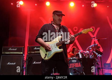 Verona, Italy. 29th July 2022. The Italian rock band of Litfiba with Piero Pelù and Ghigo Renzulli live performs in Villafranca Castle for their last career tour 'L'ultimo girone' Credit: Roberto Tommasini/Alamy Live News Stock Photo