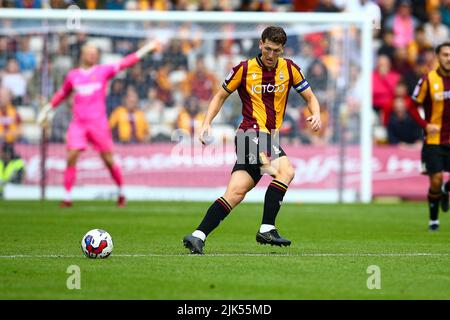 The University of Bradford Stadium, Bradford, England - 30th July 2022 Richard Smallwood (6) of Bradford - during the game Bradford City v Doncaster Rovers, Sky Bet League Two,  2022/23, The University of Bradford Stadium, Bradford, England - 30th July 2022 Credit: Arthur Haigh/WhiteRosePhotos/Alamy Live News Stock Photo