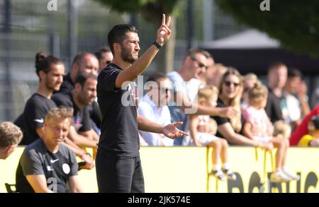 Dortmund, Deutschland. 30th July, 2022. firo : 07/30/2022, football, soccer, 1st league, 1st Bundesliga, season 2022/2023, test match, friendly match BVB, Borussia Dortmund - Antalyaspor Antalya Nuri Sahin, gesture Credit: dpa/Alamy Live News Stock Photo