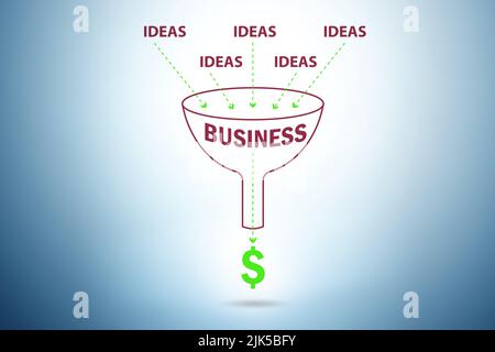 Illustration of turning ideas into the business outcomes Stock Photo