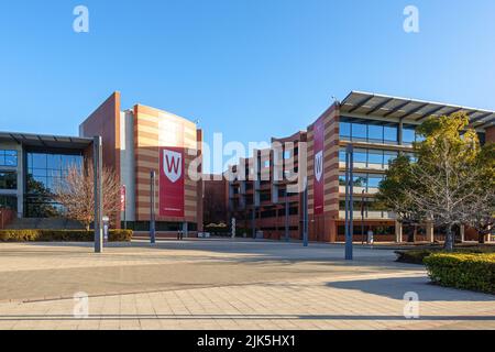 The EA and EB buildings at Western Sydney University's Parramatta South Campus Stock Photo