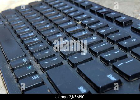 BLACK COLOR COMPUTER KEYBORDS WITH LETTERS Stock Photo