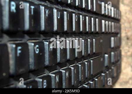 BLACK COLOR COMPUTER KEYBORDS WITH LETTERS Stock Photo