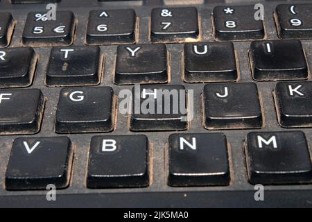 BLACK COLOR COMPUTER KEYBORDS WITH LETTERS Stock Photo