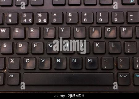 BLACK COLOR COMPUTER KEYBORDS WITH LETTERS Stock Photo