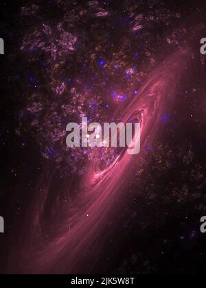 Swirling Galaxy - Flame Fractal Art Stock Photo