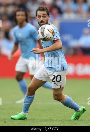 Leicester, UK. 30th July, 2022. Bernardo Silva of Manchester City during the The FA Community Shield match at the King Power Stadium, Leicester. Picture credit should read: Paul Terry/Sportimage Credit: Sportimage/Alamy Live News Stock Photo