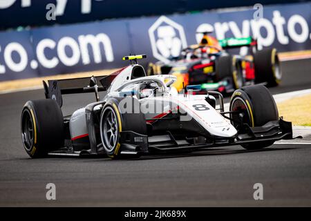 08 Vips Juri (est), Hitech Grand Prix, Dallara F2, action during the 10th round of the 2022 FIA Formula 2 Championship, from July 28 to 31, 2022 on the Hungaroring, in Mogyorod, Hungary - Photo Joao Filipe / DPPI Stock Photo