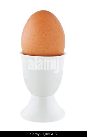 1 egg and eggcup isolated on white background Stock Photo
