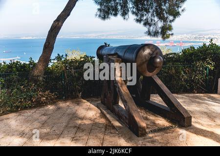 Old cannon at park in Haifa