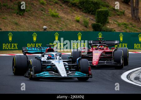 Budapest, Hungary. 31st July, 2022. Budapest, Hungary. 31st July, 2022. 16 LECLERC Charles (mco), Scuderia Ferrari F1-75, action during the Formula 1 Aramco Magyar Nagydij 2022, Hungarian Grand Prix 2022, 12th round of the 2022 FIA Formula One World Championship from July 28 to 31, 2022 on the Hungaroring, in Mogyorod, Hungary - Photo Antonin Vincent / DPPI Credit: DPPI Media/Alamy Live News Credit: DPPI Media/Alamy Live News Stock Photo