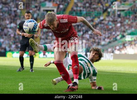 Celtic's Joao Neves Filipe Jota celebrates scoring their side's