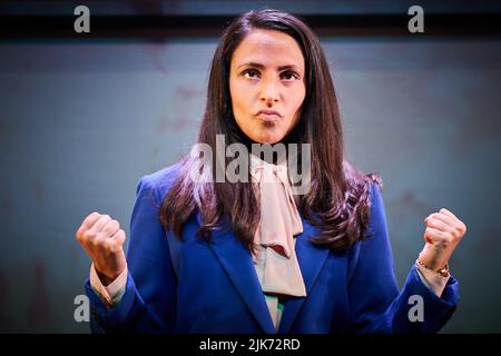 Edinburgh Scotland, UK 31 July 2022. Actress Aryana Ramkhalawon in Exodus at the Traverse Theatre.  credit sst/alamy live news Stock Photo