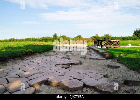 The archaeological area of AAltinum. Altinum  was an ancient town of the Veneti, close to the mainland shore of the Lagoon of Venice. It was also close to the mouths of the rivers Dese, Zero and Sile. A flourishing port and trading centre during the Roman period, it was destroyed by Attila in 452. Stock Photo