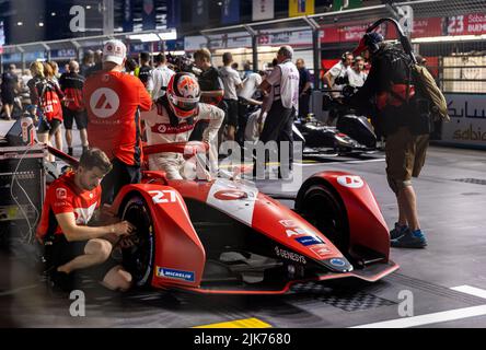 Jake Dennis preparing before the race on the grid during the 2022 SABIC ...