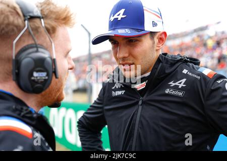 OCON Esteban (fra), Alpine F1 Team A522, portrait during the Formula 1 Aramco Magyar Nagydij 2022, Hungarian Grand Prix 2022, 12th round of the 2022 FIA Formula One World Championship from July 28 to 31, 2022 on the Hungaroring, in Mogyorod, Hungary - Photo DPPI Stock Photo