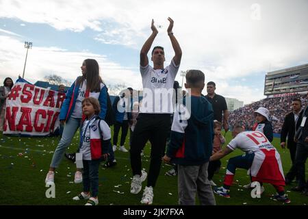 Montevideo, Uruguay. 31st July, 2022. Luis Suarez during his presentation  on the occasion of his return to Club Nacional de Fútbol. Credit: Gianni  Schiaffarino/dpa/Alamy Live News Stock Photo - Alamy