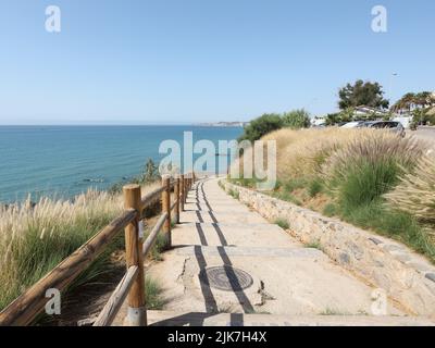 Access to the beach. Benalmadena Costa, Malaga province, Andalusia, Spain. Stock Photo