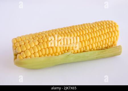 Corn on the cob on a white background Stock Photo