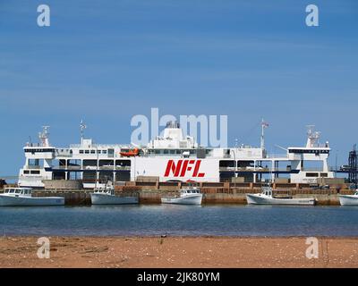 Northumberland Ferry at Wood Islands,PEI Stock Photo