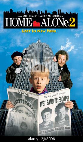1992 Home Alone 2 Movie Poster 11X17 Kevin Macaulay Culkin Wet Bandits  🗽🎄🍿