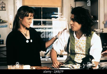 Mary Stuart Masterson & Johnny Depp Film: Benny & Joon (1993) Characters: Juniper 'Joon' Pearl & Sam  Director: Jeremiah S. Chechik 16 April 1993   **WARNING** This Photograph is for editorial use only and is the copyright of METRO and/or the Photographer assigned by the Film or Production Company and can only be reproduced by publications in conjunction with the promotion of the above Film. A Mandatory Credit To METRO is required. The Photographer should also be credited when known. No commercial use can be granted without written authority from the Film Company. Stock Photo