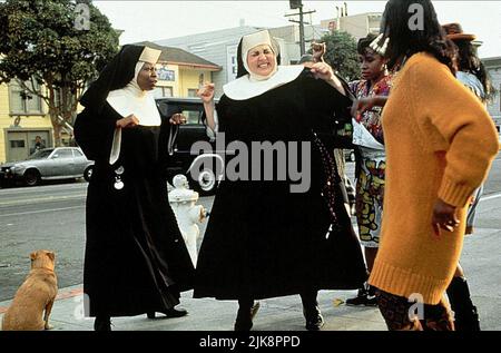 Whoopi Goldberg & Kathy Najimy Film: Sister Act (USA 1992) Characters: Deloris Van Cartier & Sister Mary Patrick  Director: Emile Ardolino 29 May 1992   **WARNING** This Photograph is for editorial use only and is the copyright of TOUCHSTONE and/or the Photographer assigned by the Film or Production Company and can only be reproduced by publications in conjunction with the promotion of the above Film. A Mandatory Credit To TOUCHSTONE is required. The Photographer should also be credited when known. No commercial use can be granted without written authority from the Film Company. Stock Photo