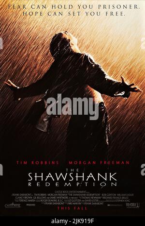 Tim Robbins Movie Poster Film: The Shawshank Redemption (USA 1994)   / Literaturverfilmung Nach Der Novelle 'Frühlingserwachen: Pin-Up' (Based On The Novella 'Rita Hayworth And Shawshank Redemption' By Stephen King) Director: Frank Darabont 10 September 1994   **WARNING** This Photograph is for editorial use only and is the copyright of COLUMBIA and/or the Photographer assigned by the Film or Production Company and can only be reproduced by publications in conjunction with the promotion of the above Film. A Mandatory Credit To COLUMBIA is required. The Photographer should also be credited when Stock Photo