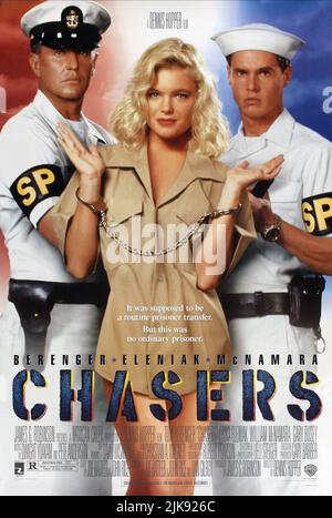 Tom Berenger, Erika Eleniak & William Mcnamara Poster Film: Chasers (USA 1994) Characters: Rock Reilly, Toni Johnson, Eddie Devane  Director: Dennis Hopper 22 April 1994   **WARNING** This Photograph is for editorial use only and is the copyright of WARNER BROS. and/or the Photographer assigned by the Film or Production Company and can only be reproduced by publications in conjunction with the promotion of the above Film. A Mandatory Credit To WARNER BROS. is required. The Photographer should also be credited when known. No commercial use can be granted without written authority from the Film Stock Photo