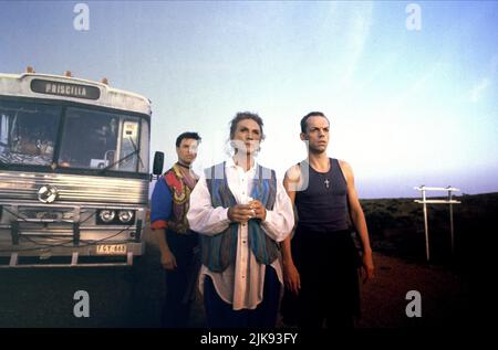Guy Pearce, Terence Stamp & Hugo Weaving Film: The Adventures Of Priscilla & Queen Of The Desert (AUS/UK 1994) Characters: Adam Whitely, Bernadette Bassenger, Anthony 'Tick' Belrose  Director: Stephan Elliott 30 January 1994   **WARNING** This Photograph is for editorial use only and is the copyright of POLYGRAM and/or the Photographer assigned by the Film or Production Company and can only be reproduced by publications in conjunction with the promotion of the above Film. A Mandatory Credit To POLYGRAM is required. The Photographer should also be credited when known. No commercial use can be g Stock Photo