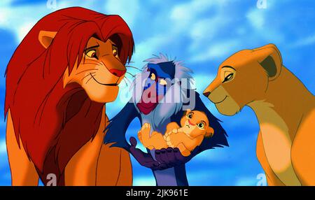 RAFIKI, SIMBA, MAFUSA, NALA, THE LION KING, 1994 Stock Photo - Alamy