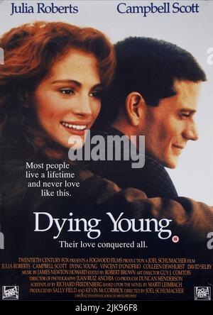 Julia Roberts & Campbell Scott Poster Film: Dying Young (USA 1991) Characters: Hilary O'Neil & Victor Geddes  / Literaturverfilmung (Based On The Book By Marti Leimbach) Director: Joel Schumacher 21 June 1991   **WARNING** This Photograph is for editorial use only and is the copyright of 20TH CENTURY FOX and/or the Photographer assigned by the Film or Production Company and can only be reproduced by publications in conjunction with the promotion of the above Film. A Mandatory Credit To 20TH CENTURY FOX is required. The Photographer should also be credited when known. No commercial use can be g Stock Photo