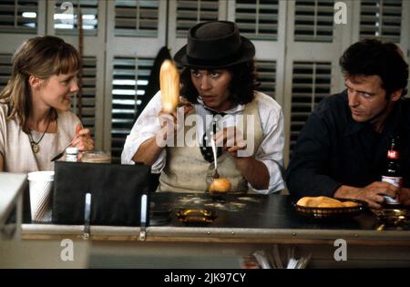 Mary Stuart Masterson, Johnny Depp & Aidan Quinn Film: Benny & Joon (1993) Characters: Juniper 'Joon' Pearl, Sam, Benjamin 'Benny' Pearl  Director: Jeremiah S. Chechik 16 April 1993   **WARNING** This Photograph is for editorial use only and is the copyright of METRO and/or the Photographer assigned by the Film or Production Company and can only be reproduced by publications in conjunction with the promotion of the above Film. A Mandatory Credit To METRO is required. The Photographer should also be credited when known. No commercial use can be granted without written authority from the Film Co Stock Photo