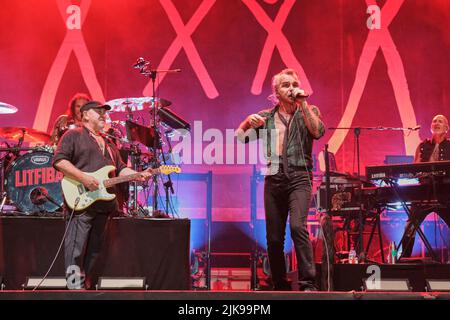 Villafranca Di Verona, Italy. 29th July, 2022. Litfiba during LITFIBA - L'ULTIMO GIRONE TOUR 2022, Italian singer Music Concert in Villafranca di Verona, Italy, July 29 2022 Credit: Independent Photo Agency/Alamy Live News Stock Photo