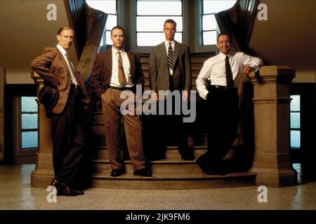 James Cromwell,Russell Crowe, Guy Pearce, Kevin Spacey Film: L.A. Confidential;  La Confidential (USA 1997) Characters: Dudley Smith,Bud White,Ed Exley,Jack Vincennes  Director: Curtis Hanson 14 May 1997   **WARNING** This Photograph is for editorial use only and is the copyright of WARNER BROS. and/or the Photographer assigned by the Film or Production Company and can only be reproduced by publications in conjunction with the promotion of the above Film. A Mandatory Credit To WARNER BROS. is required. The Photographer should also be credited when known. No commercial use can be granted withou Stock Photo