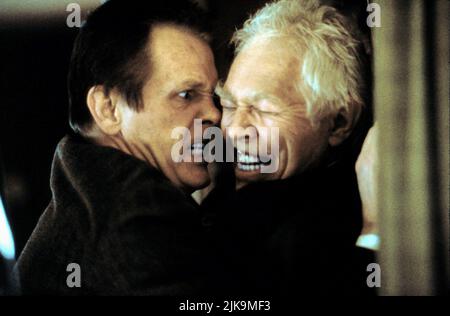 Nick Nolte & James Coburn Film: Affliction (USA/CAN 1997) Characters: Wade Whitehouse & Glen Whitehouse  Director: Paul Schrader 28 August 1997   **WARNING** This Photograph is for editorial use only and is the copyright of LARGO ENTERTAINMENT and/or the Photographer assigned by the Film or Production Company and can only be reproduced by publications in conjunction with the promotion of the above Film. A Mandatory Credit To LARGO ENTERTAINMENT is required. The Photographer should also be credited when known. No commercial use can be granted without written authority from the Film Company. Stock Photo