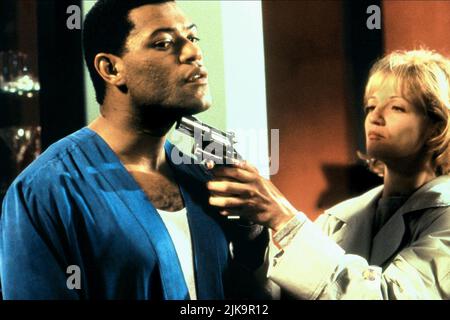 Laurence Fishburne & Ellen Barkin Film: Bad Company (USA 1995) Characters: Nelson Crowe / Narrator & Margaret Wells  Director: Damian Harris 20 January 1995   **WARNING** This Photograph is for editorial use only and is the copyright of TOUCHSTONE PICTURES and/or the Photographer assigned by the Film or Production Company and can only be reproduced by publications in conjunction with the promotion of the above Film. A Mandatory Credit To TOUCHSTONE PICTURES is required. The Photographer should also be credited when known. No commercial use can be granted without written authority from the Film Stock Photo