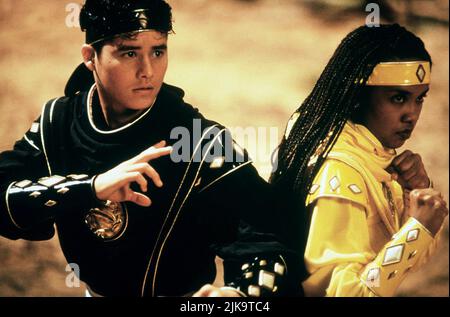 Johnny Yong Bosch & Karan Ashley Film: Mighty Morphin Power Rangers: The Movie (USA/AUS/JP 1995) Characters: Adam Park,Aisha Campbell  Director: Bryan Spicer 30 June 1995   **WARNING** This Photograph is for editorial use only and is the copyright of 20TH CENTURY FOX and/or the Photographer assigned by the Film or Production Company and can only be reproduced by publications in conjunction with the promotion of the above Film. A Mandatory Credit To 20TH CENTURY FOX is required. The Photographer should also be credited when known. No commercial use can be granted without written authority from Stock Photo