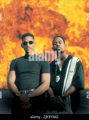 Will Smith & Martin Lawrence Film: Bad Boys (USA 1995) Characters: Mike Lowrey, Marcus Burnett  Director: Michael Bay 07 April 1995   **WARNING** This Photograph is for editorial use only and is the copyright of COLUMBIA and/or the Photographer assigned by the Film or Production Company and can only be reproduced by publications in conjunction with the promotion of the above Film. A Mandatory Credit To COLUMBIA is required. The Photographer should also be credited when known. No commercial use can be granted without written authority from the Film Company. Stock Photo